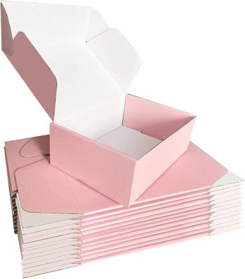 China Recycled Materials Wholesale Custom Logo Pink Mailing Box Small Corrugated Cardboard Gift Box For Storage Gift Shipping Shipping Packaging for sale