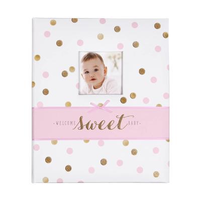 China High Quality 2023 Wholesale Custom Polka Dot Baby Memory Book 2024 Baby Memory Book Hardcover Book Diary Kids Book For Girl for sale