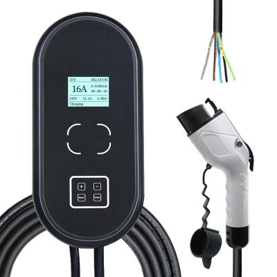 China Copper/Rubber/Cable/Thermoplastic Material 32A 240V 7.7kw SAE J1172 Type 1 Wallbox EV Charger for sale