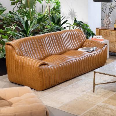 China Other Antique sofa furniture Retro leather sofa can be customized living room garden sofas comfort for sale