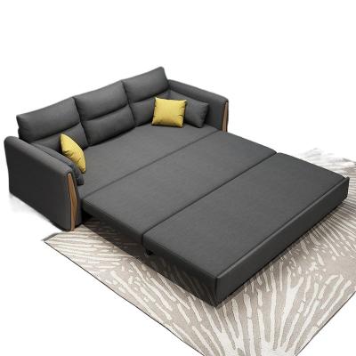 China Tufted Modern Design Functional Fabric Folding Sleeping Sleeper Sofa Bed Wooden Sofa Cum Bed With Storage Wall Bed Living Room Sofas for sale