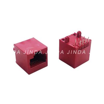 China PCB JINDA 1 RJ45 8P8C JD52 Modular Jack Left Phone Adapter Connector for sale