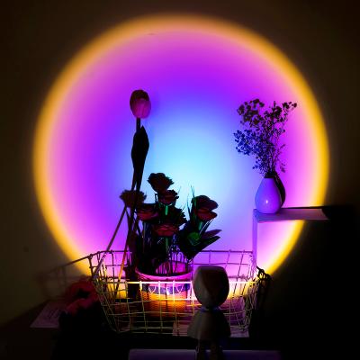 China Mini Sunset Lamp Mini Robot 360-Degree Rotation LED Rainbow Projection Lamp Sunset Floor Lamp for sale