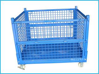 China heavy duty stackable metal wire mesh storage container with wheels, Movable cage for sale