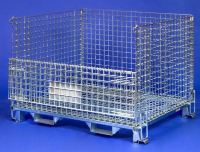 China Stackable logistic storage large rectangular steel wire mesh cages for sale