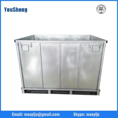 China Collapsible and stackable Powder Coating steel storage Container for sale