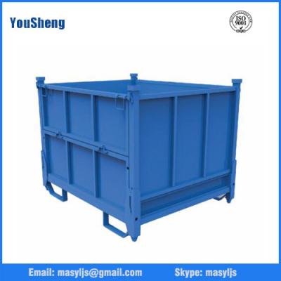 China Steel Pallet Box Metal Mesh Container Lockable Storage Roll Wire Mesh Cage for sale