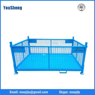 China Collapsible mesh box wire cage durable metal bin storage container for sale