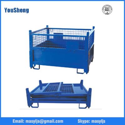 China Foldable steel collapsible metal wire mesh container warehouse storage cages for sale