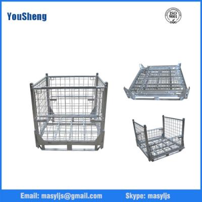 China Collapsible Galvanized Wire Steel Mesh Storage Cages For Warehouse for sale