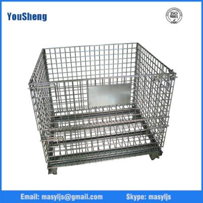 China Galvanized wire mesh container warehouse equipment cage metal storage for sale