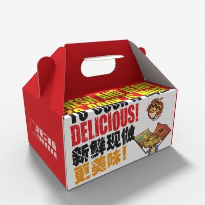 China Recycled Materials Wholesale Custom Logo Food Grade Fried Chicken Packaging Box Fast Food Lunch Box for sale