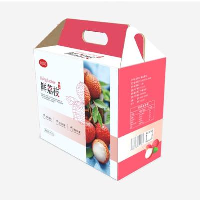 China Recycled Materials Customized Portable Packing Box Fruit Packing Box Lychee Packaging Box Paper Wholesale Customizable LOGO for sale