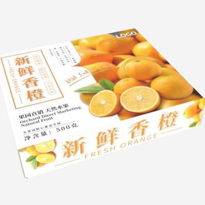 China Recycled Materials Wholesale Custom Orange Orange Fruit Gift Box Wrapping Paper Fruit Paper Packaging Box for sale