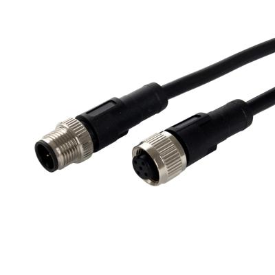 China M12 Waterproof Automotive Connector 8 Pin Male To Female Cable Connector for sale