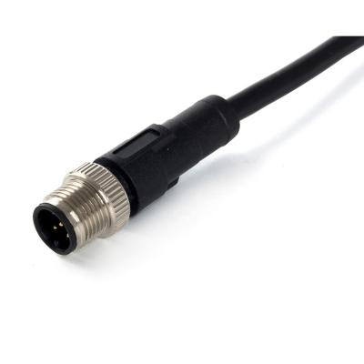 China M12 Automotive Connector M12 Male Molded Plug With Cable 2 Pole 3 4 5 6 7 8 12 for sale