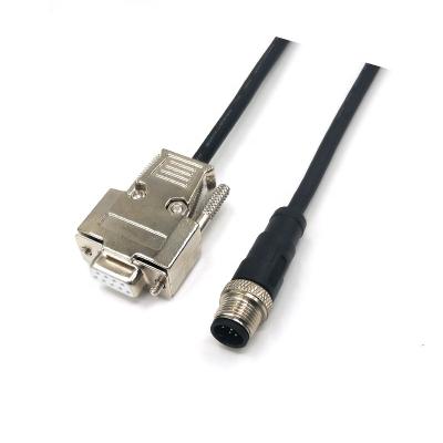 China IP67 M12 Automotive Circular Connector To M12 RS232 Connector Cable for sale