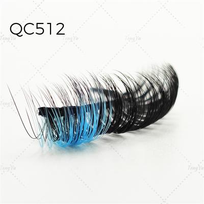 China 2022 new popular natural soft lashes natural fluffy soft colored russian curl lashes wholesale volume d russian curl lashes russian strip cc for sale