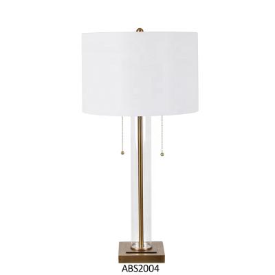 China Modern Home Accent Clear Cylinder Side Bed Living Room Glass Table Lamps For Decoration for sale