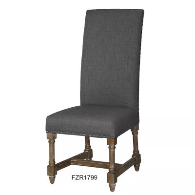 China Upholstered Dining Chair Accent Luxury Home Antique Wood Furniture Upholstered Dining Side Chair for sale