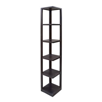 China Floor Stored Open Corner Book Display Rack Furniture Etagere Wood Shelves for sale