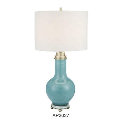 China Wholesale Modern Bedroom Modern Home Living Room Decorative Luxury Blue Ceramic Table Lamps for sale