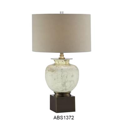 China Antique Gold Opal Glass Table Lamps Large Accent Home Bedside Luxury Glass Bedroom Table Lamps for sale