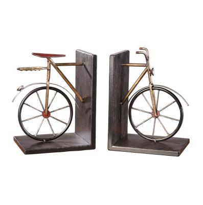 China American Wholesale Creative Decor Accessories Home Shape Bicycle Style Antique Metal Bookends for sale