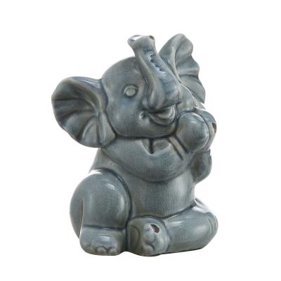 China China Wholesale Home Decor Small Blue Ceramic Elephant Statues For Sale for sale