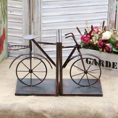 China American Home Accessories Antique Shape Bike Style Bookends Crafts Metal Home Decor for sale