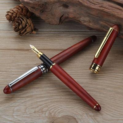 China Wholesale Promotion Soft Inscription Office Wooden Calligraphy Luxury Fountain Pen for sale