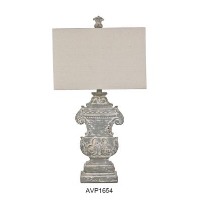 China Antique Gray Resin Accent Bedroom Lamps Retro Living Room Traditional Unique Home Vintage Lamp Table Bedroom Table for sale