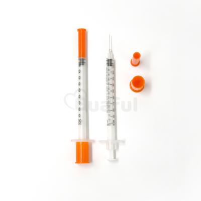 China PVC U-40 Disposable Insulin Syringe Iv Insulin Syringe With 29G Fixed Needle for sale