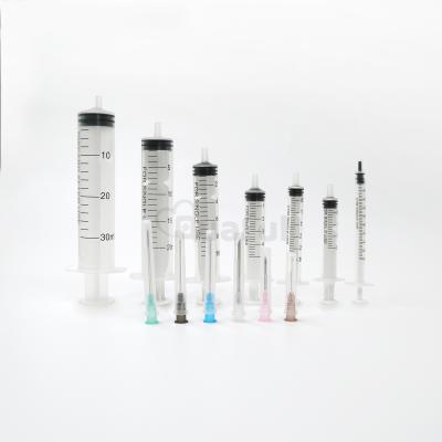 China PVC Low Price Disposable Medical Plastic Luer Slip Syringe With 21G Needle , 28G ISO CE for sale