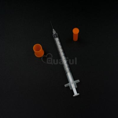 China Disposable PP 1ml Insulin Syringe Medical Insulin Syringe With Needle for sale