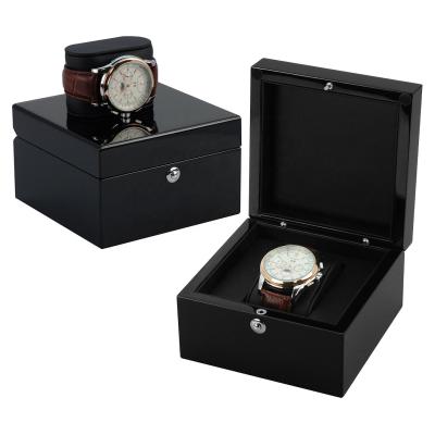 China Custom Logo Wooden Watch Box Leather Watch Case With Gift Box Packing In Low MOQ Stock Prompt Delivery Within 3 Days for sale