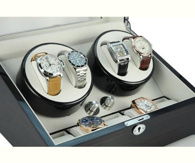 China Luxury Gift Stain Supply 4 Automatic Watch Winder With 5 Watch Storage Wooden Watch Winder for sale