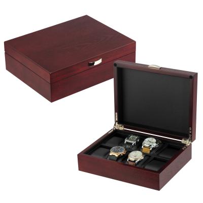 China Grain Logo Wood Watch Box Custom Made Sonny Wooden Watch Box Natural Cherry Wood OAK Leather Coating for sale