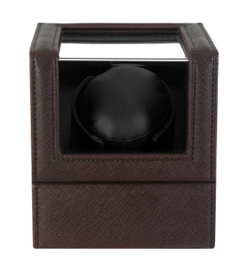 China Automatic Luxury PU Watch Box Direct Order Single Leather Watch Winder For Storage Watch for sale