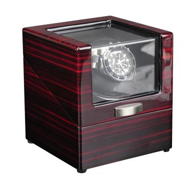 China Sonny Single Watch Winder Glossy Wooden Watch Winder Wooden Case With Leather Lining for sale