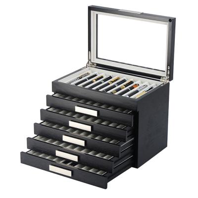 China Large Capacity 60 Slots Wooden Pen Display Pen Box For Pen Collector for sale