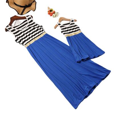 China Breathable Mom and Me and Quilting Dress Matching Striped Women New Explosion Good Quality Cotton Dress Parent-child Mother Long by Dress for sale