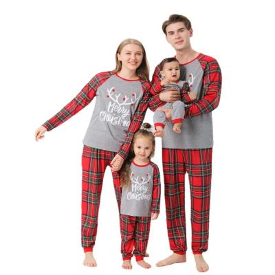 China QUICK DRY deer print parent-child pajamas baby mom and dad Halloween main family wear Christmas family pajamas set for sale