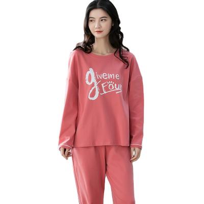 China Factory price wholesale QUICK DRY customized long sleeve pajama set round neck 2 piece loungewear for women for sale