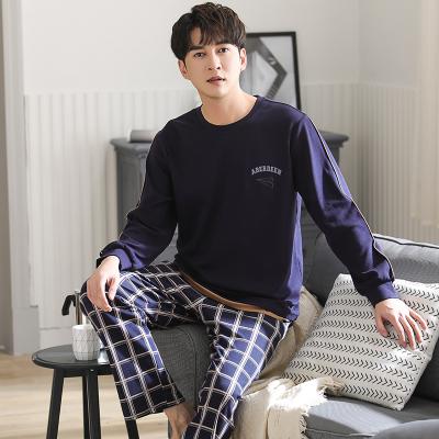 China Factory Direct QUICK DRY Pajamas Men Cotton Sleepwear Summer Leisure Homewear Plaid Sleep Basics Pajamas Plus Size Sleep Sports Wear for sale