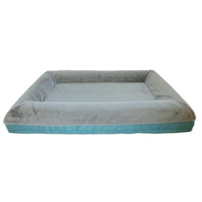 China 2022 Year CertiPUR-USA Sustainable Factory Cheapest Pet Bed For Large Dog Sofa Foam Dog Bed With Removable Neck Bolster Cushion Pet Bed for sale