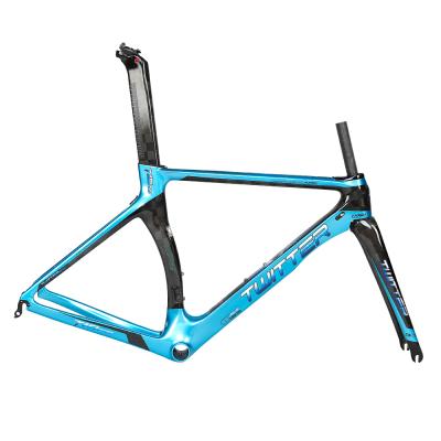 China Inner-Cable 1.72KG Road Bike Carbon Frame Hyperlight Aerial Road Bike Frame Carbon Fiber In The Road Bike Frame for sale