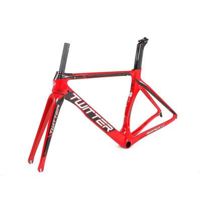 China Road Bikes Full Carbon Air T800 Disc Brake Twitter Bike Frame OEM Cable Carbon Road Bike Inner Frames for sale