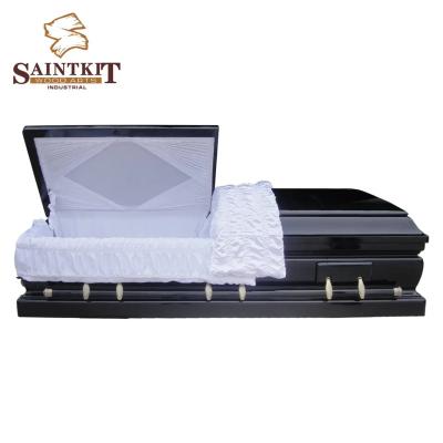 China Customized American Style Electroplated Black Caskets And Hermetically Sealed American Style MDF Caskets Caskets For The Dead for sale