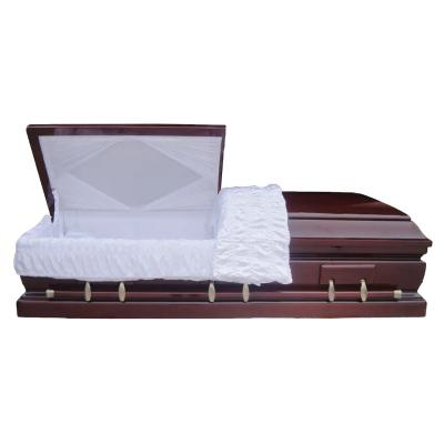 China American Style Customized Wooden Coffins Polish Bronze Mahogany Coffins Caskets And Caskets Funeral Supplies for sale